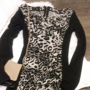 Cheetah print long sleeve dress